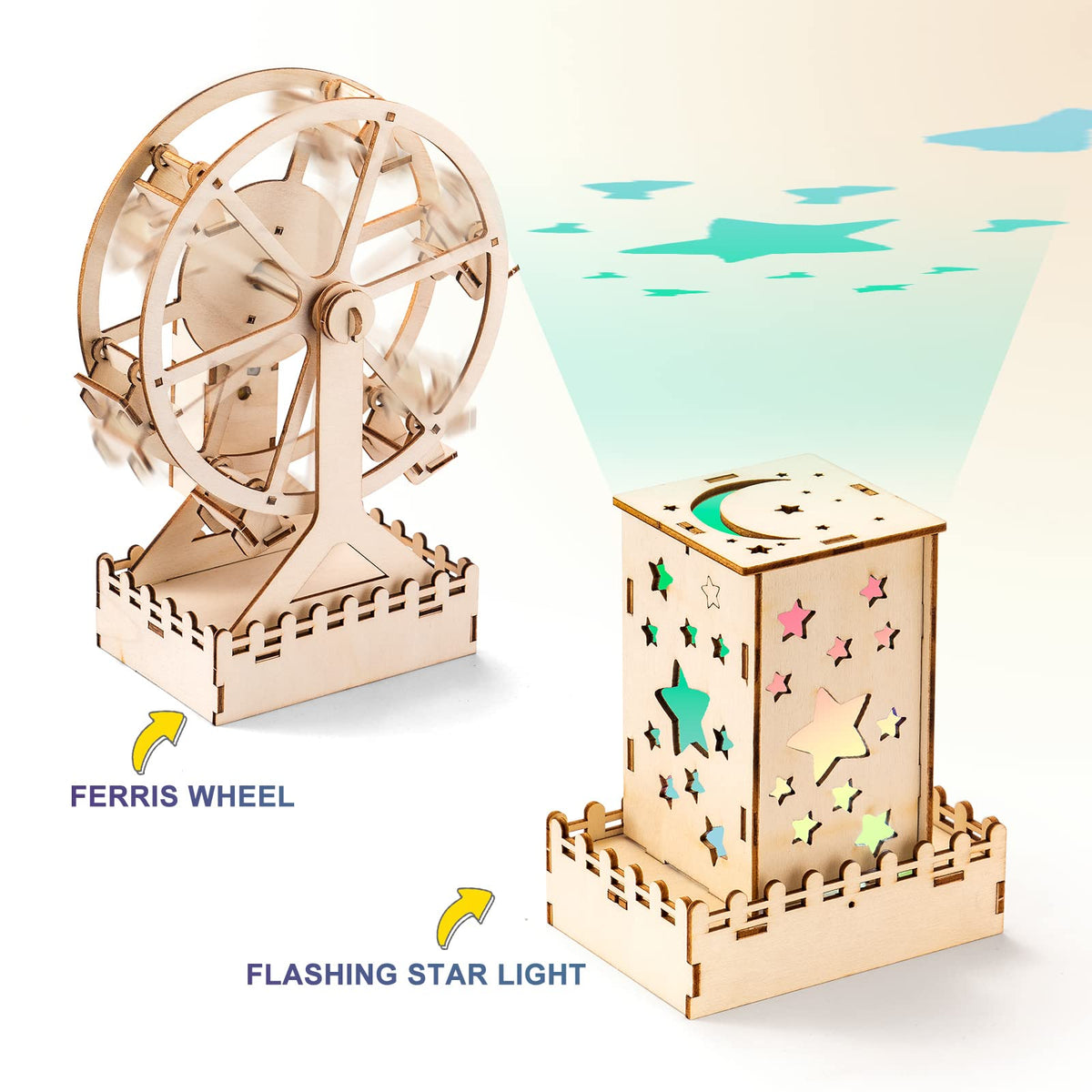 5 Individual STEM Science Kits for Kids, Wood Arts and Craft Kits 8-12