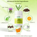 uvora Milk Thistle Capsules, Plant-Based Ingredient Formula with Turmeric, Inositol & Vitamin C – 60 Vegetarian Capsules, Non-GMO, Gluten Free
