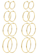 Magitaco 8 Pairs Clip On Hoop Earrings Stainless Steel Clip On Earrings for Women Fake Hoop Earring Spring Hoop Earring For Non-Pierced Ears G