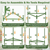 Tegarbed 6 Pack 48 Inch Tomato Cages for Garden Plant Supports