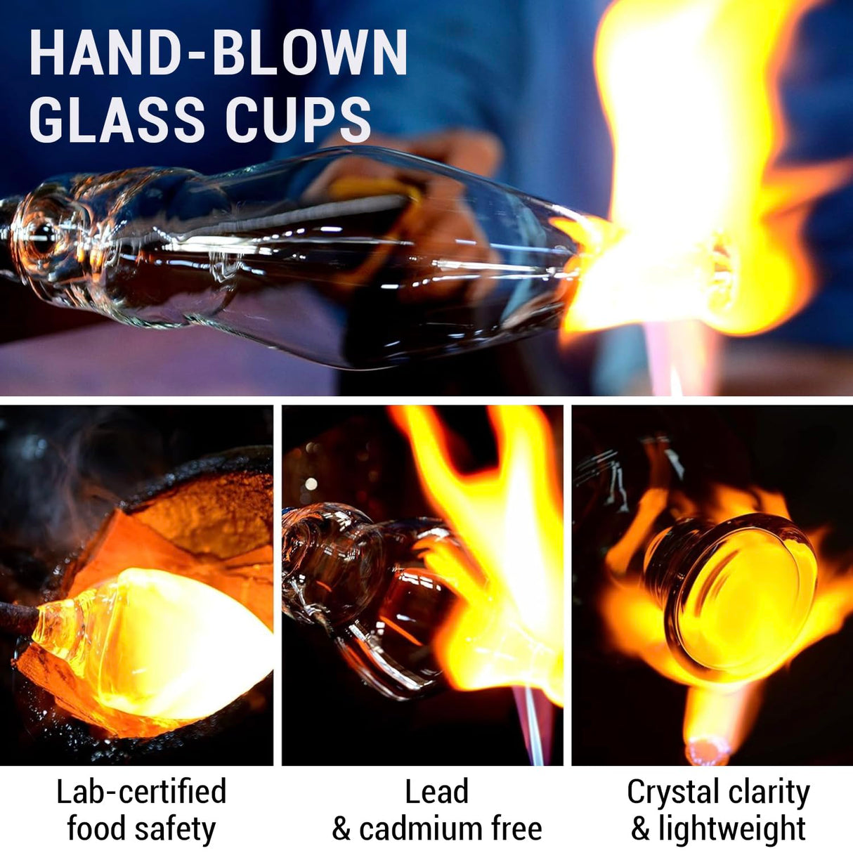 MyGift Black and Gold Stemless Wine Glasses Set of 4 - Elegant Christmas Gift Set with Luxe Metallic Finish, 18oz Modern Barware