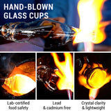 MyGift Black and Gold Stemless Wine Glasses Set of 4 - Elegant Christmas Gift Set with Luxe Metallic Finish, 18oz Modern Barware