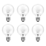 Sylvania 40 Watt Vanity Light Bulbs 6 Pack - Incandescent E26 Medium Base Globe Bulbs for Bathroom, Dimmable G25 Type G Round Vanity Bulbs 40W, 130V Clear Warm White