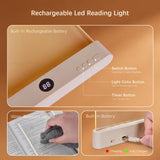 Choudao Tech LED Book Light and Night Light 2 in 1, 3 Color Temperatures & Stepless Dimming, USB Rechargeable Reading Light with Timer for Night Reading (White)