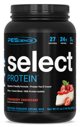 PEScience Select Protein Powder, Whey and Casein Blend, Clean Protein Powder for Women and Men, Low Calorie, Low Carb, Keto Friendly, Gluten Free, Strawberry Cheesecake, 27 Servings