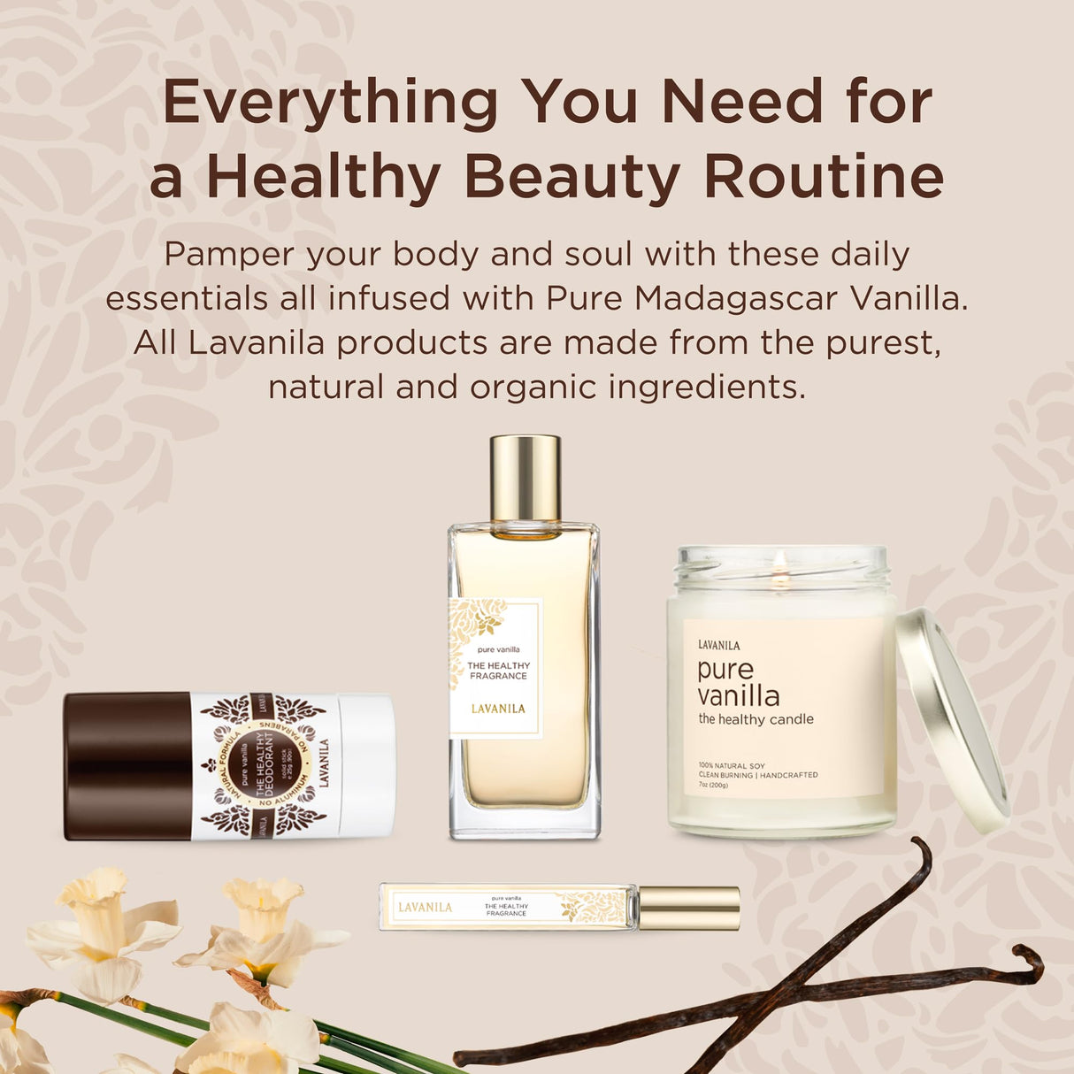 Lavanila Pure Vanilla Perfume for Women, 3.4 Fl Oz - Pure Madagascar Vanilla Fragrance, Clean and Natural Eau de Parfum Made In USA