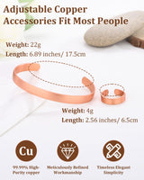 BioMag Pure Copper Bracelet & Ring for Men Women, Handmade Tibetan Style