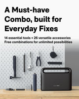 HOTO 40-Piece Tool Kit, Household Essentials Tool Set w/Smart Electric Screwdriver (LED, 3 Torque) + 14 Tools & 26 Accessories Including Allen Wrenches Sets | Pro-Grade Compact Organizer