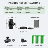Pidemeo Grow Tent Fan 2-Pack, 5 Inch Clip On Plant Fan with Heavy Duty Screw-Lock Clamp, Non-Oscillating Tent Fans for Small Greenhouse & Hydroponics, IP54 Waterproof, 3 Speeds, 8FT Cord