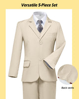 Boy Suit for Kids Champagne Slim Fit Wedding Christmas Suits Size 8 Formal Dress Tuxedo Ring Bearer Outfits Boys Casual Clothes