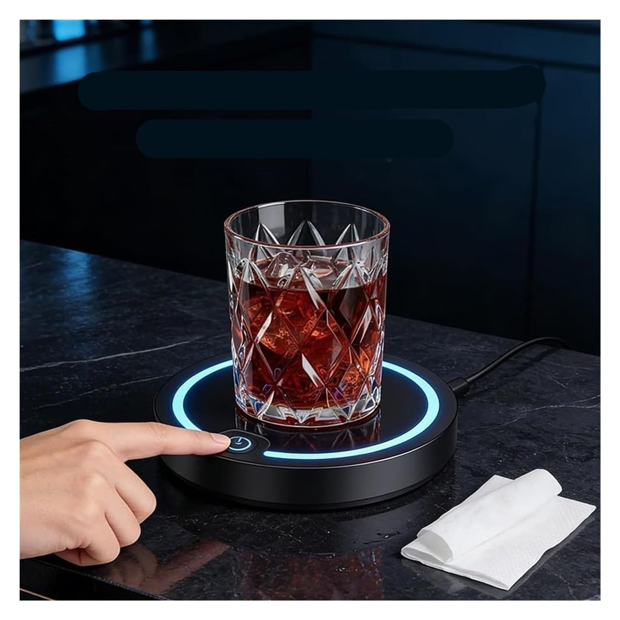 2026 New Smart Coaster 2.0, Portable APP-Features, Easy to Clean & Carry, Compact Storage Design, Suitable for Bars/Clubs/Home Use(Mix*2)