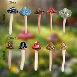 csjzzt 10 Pack Ceramic Garden Mushrooms, Garden Decor,Lawn Ornament Decor Mushrooms for Fairy Garden, Patio, Indoor Plant Pots, 4.7" Tall Pottery Mushroom Statues (10)