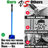 Moosefield Fully Welded Steel Heavy Duty Soil &A sphalt Tamper 8"x8" with 45 inch Handle Garden Landscaping Hand Rammer Compactor for Earth, Gravel and Dirt Pavement Compaction Paver Tool Trash Tamper