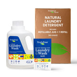 Truly Free Laundry Detergent for Sensitive Skin | Gentle & Safe for Baby Clothes | Plant-Based | Easy to Dissolve to Create a Liquid| Include 1 Refillable Bottle| Signature Scent (50 Loads)