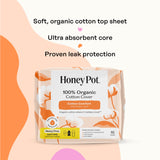 The Honey Pot Company - 64ct - Sanitary Pads for Women - Non-Herbal Heavy Flow Daytime w/Wings - Organic Cotton Cover & Ultra-Absorbent Core - Feminine Care - FSA & HSA Eligible