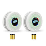 Yfwsrecinoe 2 Pack Upgraded Combination Smoke and Carbon Monoxide Alarm Detector, Dual Sensor Smoke Alarm&Carbon Monoxide Detector (Includes Battery)