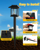 16-Pack Solar Lights Outdoor (Extra-Bright & Smart Auto On/Off), Solar Powered Garden Lights, Waterproof Solar Pathway Lights for Landscape, Path, Yard, Patio, Driveway, Walkway Decor (Cool White)