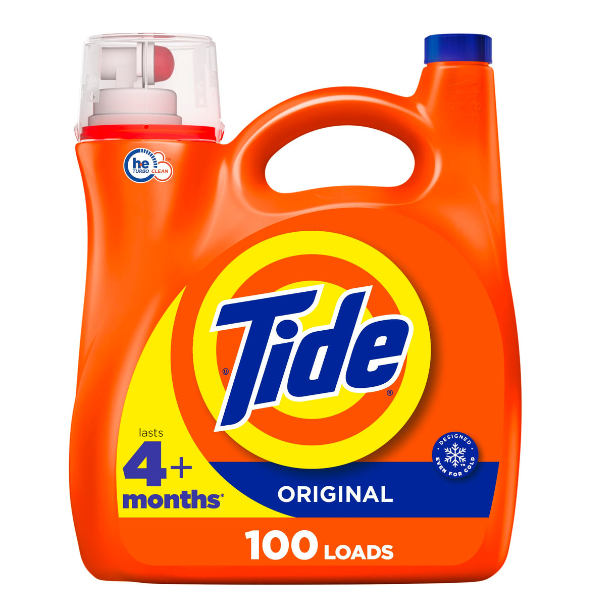 Tide Laundry Detergent Liquid, Original Scent, HE Compatible, 100 Loads, 132 fl oz, Tide Laundry Detergent, Liquid Laundry Detergent (Packaging May Vary)