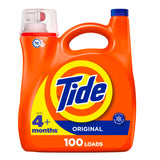 Tide Laundry Detergent Liquid, Original Scent, HE Compatible, 100 Loads, 132 fl oz, Tide Laundry Detergent, Liquid Laundry Detergent (Packaging May Vary)