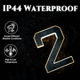 ISUNMEA 9 Inch Solar Lighted House Numbers for Outside, Light Up Waterproof LED Address Numbers Signs for Houses, Large Personalized Illuminated Exterior Modern House Numbers Light (A-Black, 9IN)