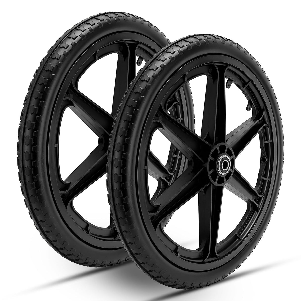 20" Flat Free Wheels Compatible with rubbermaid Wheelbarrow Tires (5/8 inch bearing)