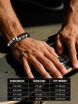 Bestyle Lucky Viking Celtic Bracelet Black Bracelet for Men Double Layer Black Leather Cuff Bracelet, Fashion Punk Retro Men Wristband Leather Bracelet Great Gift for Father Husband, 21cm/8.3 Inch