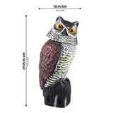 Plastic Owl Statue Decoys for Bird Control - Owl Scarecrow with Rotating Head for Garden, Yard and Outdoor Use | Scare Birds