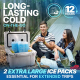 RIDGECOOL 2 Pack Reusable Extra Large Ice Packs for Cooler, Long Lasting Freezer Packs for Camping, Beach, and Road Trips, Cooler Ice Packs BPA-Free Non-Toxic, 10.28"x 7.80"