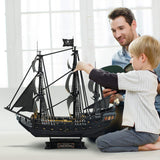 CubicFun 3D Puzzles for Adults - Led Pirate Ship Queen Anne's Revenge - Large 27'' Sailboat Puzzles - Desk Decor, Anniversary, Christmas Teacher Appreciation Gifts Adult Stocking Stuffers