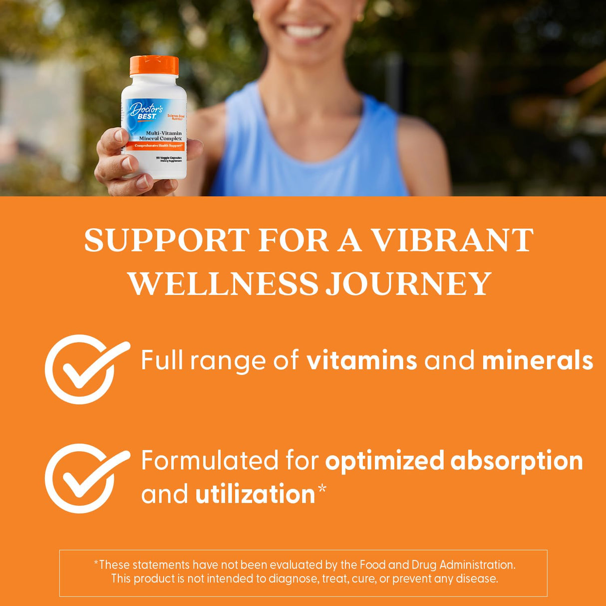 Doctors Best Multi-Vitamin Mineral Complex, Comprehensive Health Support, Non-GMO, Gluten Free, Vegan 90 Veggie Capsules