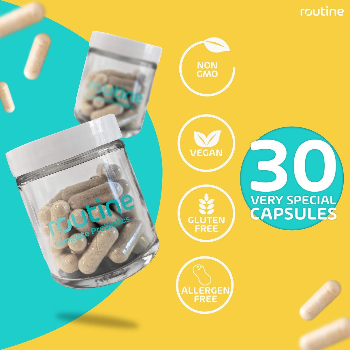 Routine Women's Daily Probiotics for Digestive and Feminine Health - 24 Billion CFU 30 Capsules - Dairy Free Organic Probiotics for Women