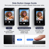 Vlog Selfie Monitor Screen, Magnetic Phone Vlog Selfie Monitor Screen 4K 30fps Bluetooth Remote, Back Camera Monitor for Vlog Live Stream TikTok, Compatible with iPhone & Android