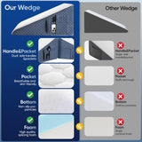 Welzona Wedge Pillow for Sleep, 10inch Bed Wedge Pillow for Headboard, Acid Reflux, Heartburn, GERD, Neck Pain, Cooling Memory Foam Top, Removable Washable Cover Triangle Pillow for Sleep