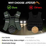 APEXUP Weighted Vest with 5lbs/10lbs/15lbs/20lbs/25lbs/30lbs Weights and Reflective Stripe, Weight Vest Men Women for Workout, Strength Training, Running (Mint, 10lbs)