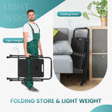 Smug Step Ladder, 2 Foldable Step Stool with Anti-Slip Pedal & Handrail