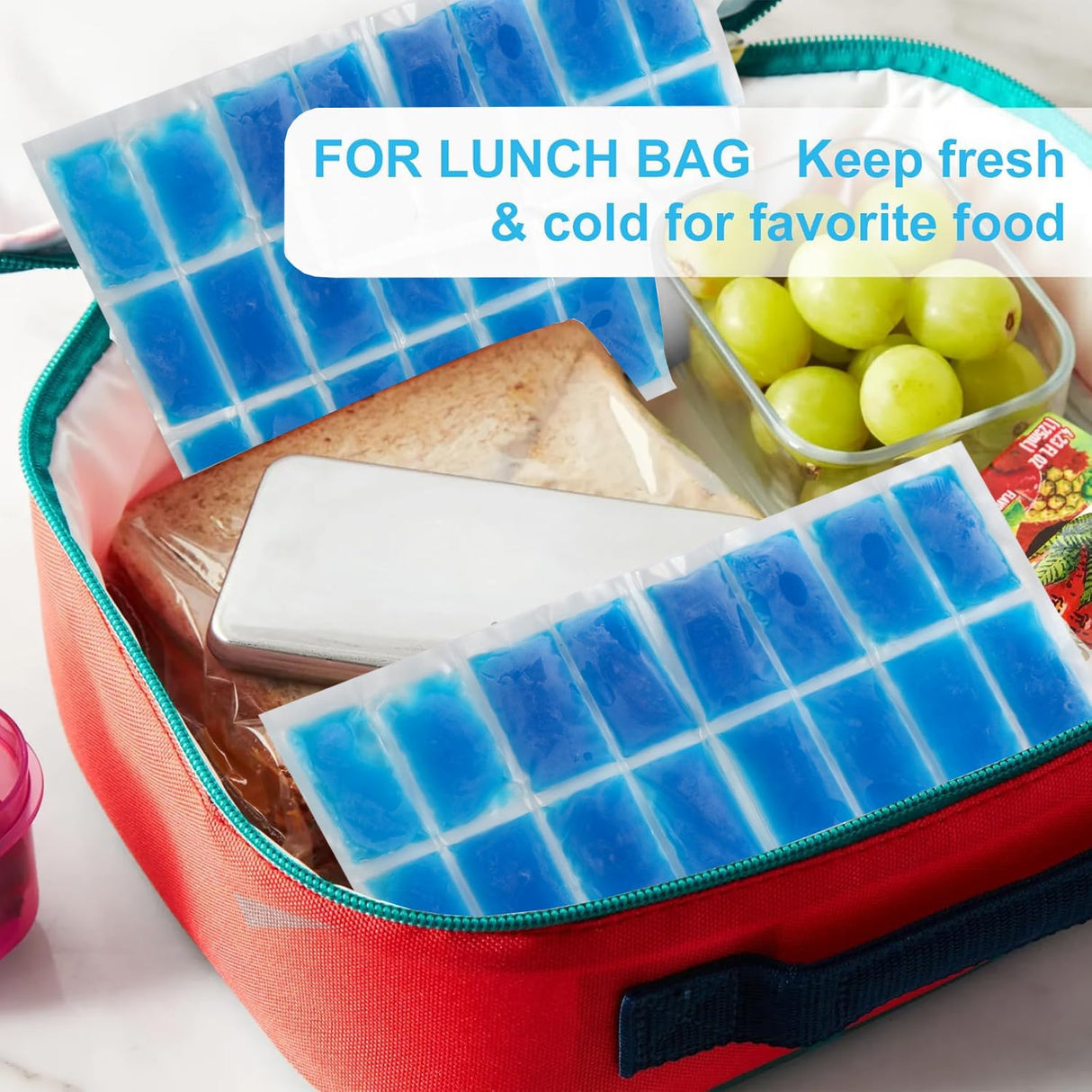 SportEmblema Reusable Ice Pack for Lunch Boxes 2 Pack Large Ice Pack Blanket Cooler Easy to Cut Ice Sheet for Lunch Bag, 14.76"x10.43" Long Lasting Freeze Ice Packs for Meal Prep, Non-Toxic BPA Free