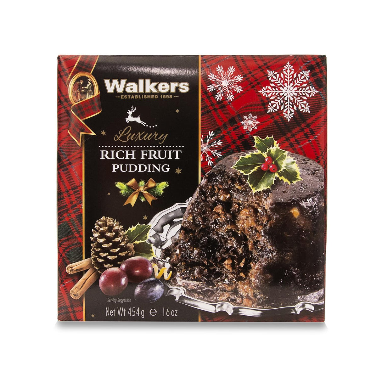 Walker’s Rich Fruit Pudding - 14.1 Oz Plum Pudding for Christmas - Luxury Holiday Treat and Dessert from Scotland