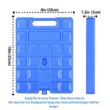 REV. LANG Large Freezer Cold Ice Pack Block Ice Chest, Reusable Long Lasting Quick Freezes with A Handle, for Coolers Lunch Box/Bag(1000g Set of 2)