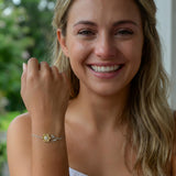 Love You This Much To My Daughter In Law 18k Gold Plated Sunflower Bracelet| Future Daughter in Law Birthday Gifts from Mother in Law | 6-7.5" Adjustable | Luxury Gift Box (Sunflower Bracelet)