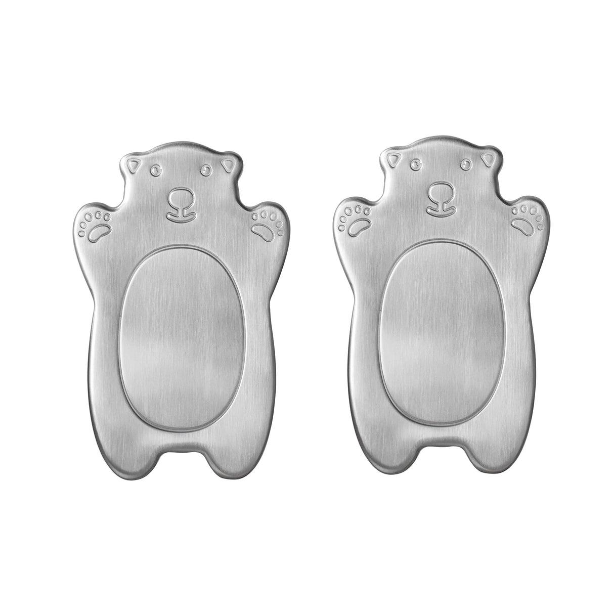 Outset Stainless Steel Polar Bear Ice Packs, Set of 2, 4.25” x 2.75" x 0.5"