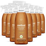 Method Daily Wood Cleaner, Almond, Plant-Based Formula That Cleans Shelves, Tables and Other Wooden Surfaces While Removing Dust & Grime, 28 Oz Spray Bottles, (Pack of 8)