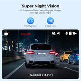 AZDOME M01 Max UHD 4K Dash Cam Front and Rear, Built-in Wi-Fi, Free 64GB Card, App Control, 4K+1080 Dash Camera for Car, Built-in ADAS, G-Sensor, IP68 Waterproof, 24H Parking Mode Dashcam