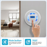 Smoke Detector Carbon Monoxide Gas Alarm, Fire Carbon Monoxide (CO) Detector 2 in 1 with Digital Display and Sound Light Alarm, Battery Operated Suitable for Bedroom Warehouse Kitchen or RV Travel