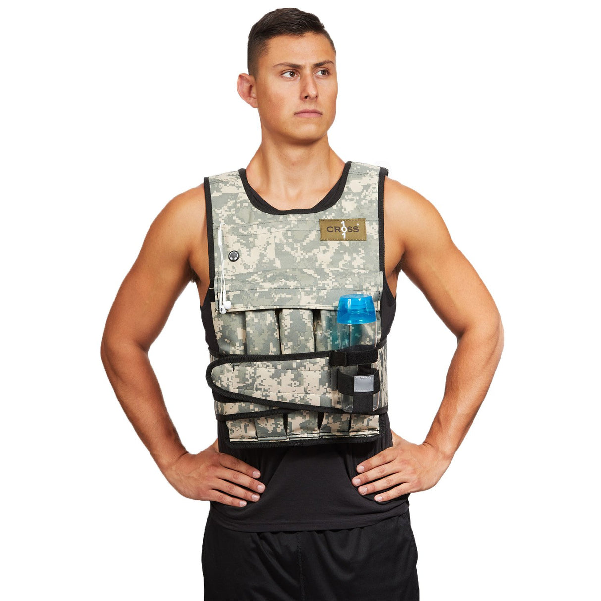 CROSS101 20LBS - 140LBS Adjustable Weighted Vest Wtih Shoulder Pads Option for Men and Women (50LBS WITH SHOULDER PADS)