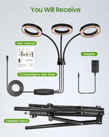 Tmsluody Grow Lights for Indoor Plants, Full Spectrum LED Plant Light with Tripod Stand, Plant Growing Lamps with Timer 3/9/12H, 3 Color Modes, 6 Brightness, 78'' Adjustable Height for Large Plants