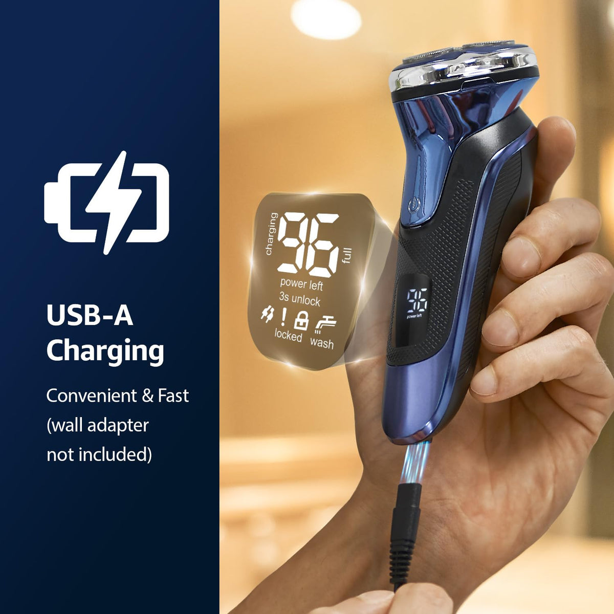 Charge Razor GDKLXL Rechargeable Electric Razor for Men: IPX6 Waterproof Shaver - 1 ...