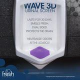 Fresh Products Wave 3D Urinal Screen Virtually Eliminates Urine Splash 30 Day Use Easy Installation Beneficial Bacteria Consistent Fragrance Made in the USA 10pk Urinal Screens Fabulous