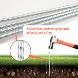JPOIP 8" Heavy Duty Spiral Landscape Spikes - Solid Galvanized Metal Garden Stakes for Fixing Paver Edging, Weed Barriers, Artificial Turf, Tent and More (100 Pack)
