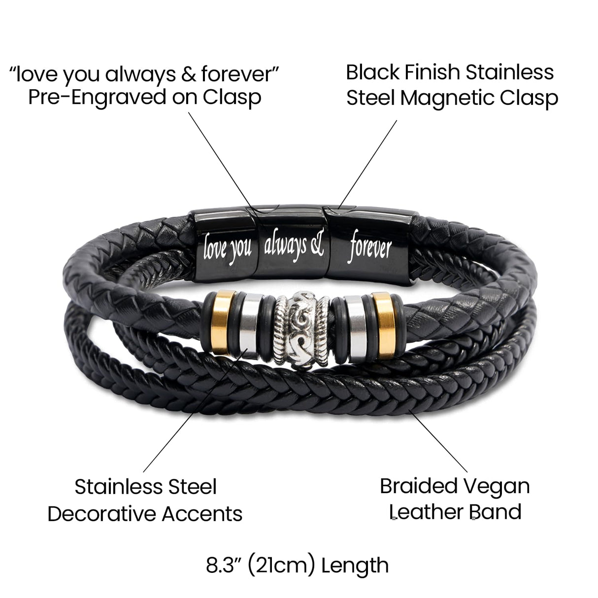 Larvincy To My Son Bracelet From Mom Dad, Wedding Birthday Graduation Gifts