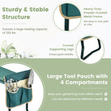 Goplus Garden Kneeler and Seat, Heavy-Duty Garden Bench w/Large Tool Pouch, Widen EVA Foam Kneeling Pad, Portable Gardening Gift for Women Men Seniors, Foldable Garden Stool for Kneeling & Sitting